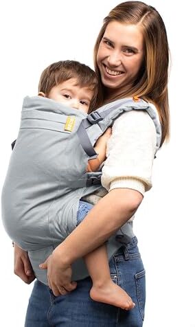 Beco Baby Carrier Beco Toddler Marsupio Ergonomico per Bambini 2 Posizioni Con Seduta Extra Ampia, Fascia Elastica Porta Bimbi Leggera e Traspirante, Marsupio Porta Bebè da 9 a 27 kg (Grey)