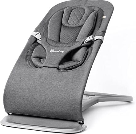 Ergobaby Sdraietta 3-in-1 Evolve, sdraietta ergonomica per neonati dalla nascita fino ai più piccoli, altalena con inserto per neonati (2,5 kg 13,2 kg), Charcoal Grey