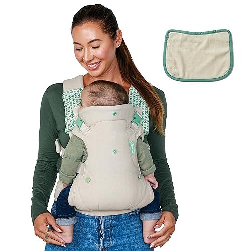 Infantino Marsupio Neonato Flip 4 in 1 trasformabile “Natura & Cultura” 4 posizioni Aggiustabile Supporto per la Testa Seduta Ergonomica Materiali Riciclati Per Bambini da 3,6 a 14,5 kg