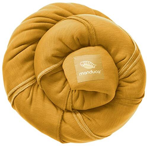 Manduca Sling > Gold < Fascia portabebè elastica con certificato GOTS, 100% cotone biologico, marsupio per neonati e bambini dalla nascita (3,5-15kg)