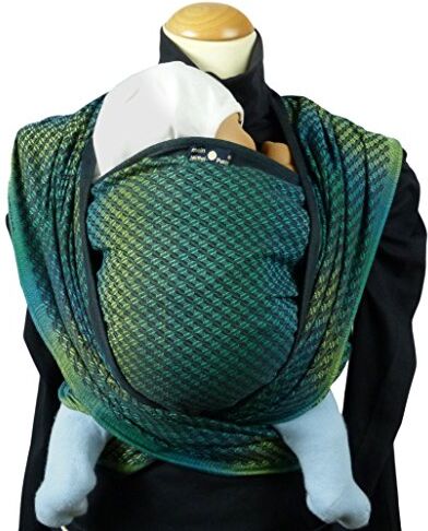 Didymos Woven Baby Wrap, Facett Tethys, taglia 7, 520 cm, colore: Nero/Verde