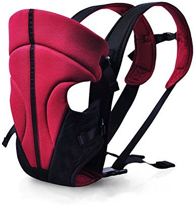 SONARIN Classic Marsupio Neonati anteriore e posteriore,portantina per bebè,Ergonomica, misura unica per tutti, si adatta alla crescita del tuo bambino, metodo a tre portatori(Rosso scuro)