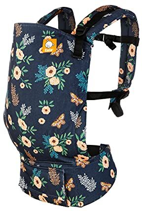 Tula Standard Botanical Portabebè ergonomico per bambini da 7 a 20,4 kg, da 3,2 kg con cuscino per neonato, blu