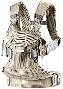 BabyBjörn Marsupio One Air, Mesh 3D, Beige-grigio