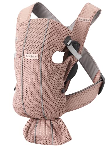 BabyBjörn Marsupio Mini Mesh 3D, Rosa polvere