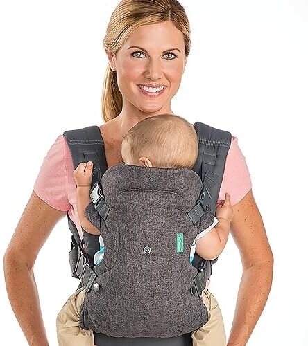 Infantino Flip Advanced 4-In-1 Marsupio Porta Bebè Convertibile Ergonomico, 4 Posizioni di Trasporto, Fronte Interno ed Esterno, per Neonati e Bambini tra 3,6-14,5 kg