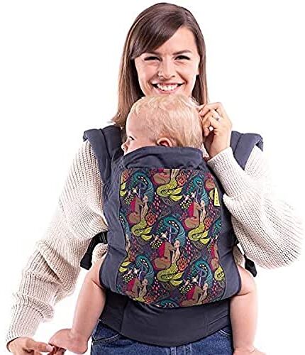 Boba Carrier Classic, Navy, zaino o Front Pack Baby Sling per neonati e bambini fino a 20,4 kg (Mermaid & Unicorn)