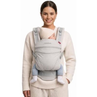 Manduca XT Baby Carrier Porta Bebe Sedile regolabile da neonato a bambino Porta bambino in cotone biologico con 3 opzioni di trasporto Manduca XT Baby Carrier Porta Bebe Sedile regolabile da neonato a bambino Porta bambino in cotone biologico con 3 opzioni di trasporto