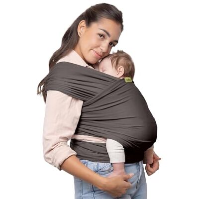 Boba Fascia Porta Bebè Elastica, Cotone Bio, Neonato, Grigio Scuro Fascia Porta Bebè Traspirante a Mani Libere; sostegno Ergonomico e Sicuro dal neonato al bambino, 3-16 kg. Boba Fascia Porta Bebè Elastica, Cotone Bio, Neonato, Grigio Scuro Fascia Porta Bebè Traspirante a Mani Libere; sostegno Ergonomico e Sicuro dal neonato al bambino, 3-16 kg.
