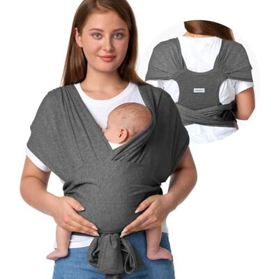 momcozy Fascia Neonato Con Fibbia, Wrap/Marsupio Regolabile In Rete Traspirante Air-Mesh, Facile Da Indossare, 3,6–15 Kg, Vita 76–119 Cm,nero/grigio momcozy Fascia Neonato Con Fibbia, Wrap/Marsupio Regolabile In Rete Traspirante Air-Mesh, Facile Da Indossare, 3,6–15 Kg, Vita 76–119 Cm,nero/grigio