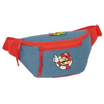 safta SUPER MARIO Mario Marsupio con tasca esterna, ideale per giovani e bambini di diverse età, comodo e versatile, qualità e resistenza, 23 x 9 x 12 cm safta SUPER MARIO Mario Marsupio con tasca esterna, ideale per giovani e bambini di diverse età, comodo e versatile, qualità e resistenza, 23 x 9 x 12 cm