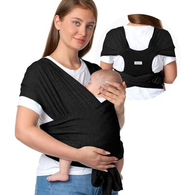 momcozy Fascia Neonato Con Fibbia, Wrap/Marsupio Regolabile In Rete Traspirante Air-Mesh, Facile Da Indossare, 3,6–15 Kg, Vita 76–119 Cm,Nero scuro momcozy Fascia Neonato Con Fibbia, Wrap/Marsupio Regolabile In Rete Traspirante Air-Mesh, Facile Da Indossare, 3,6–15 Kg, Vita 76–119 Cm,Nero scuro