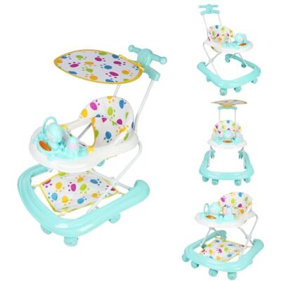 homewell Girello pieghevole 3 in 1, per bambini, regolabile in altezza, con vassoio da pranzo e schienale alto e maniglia scorrevole, aiuto per bambini dai 6 mesi in su, verde homewell Girello pieghevole 3 in 1, per bambini, regolabile in altezza, con vassoio da pranzo e schienale alto e maniglia scorrevole, aiuto per bambini dai 6 mesi in su, verde