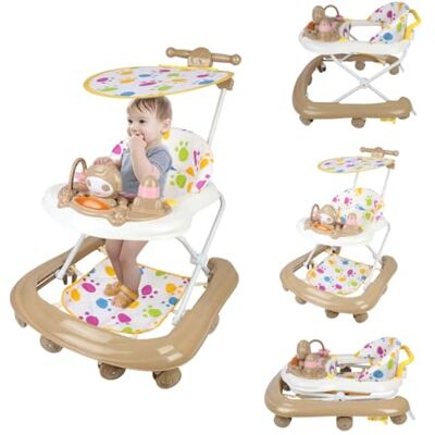 homewell Girello pieghevole 3 in 1, per bambini, regolabile in altezza, con vassoio da pranzo e schienale alto e maniglia scorrevole, aiuto per bambini dai 6 mesi in su (cachi) homewell Girello pieghevole 3 in 1, per bambini, regolabile in altezza, con vassoio da pranzo e schienale alto e maniglia scorrevole, aiuto per bambini dai 6 mesi in su (cachi)