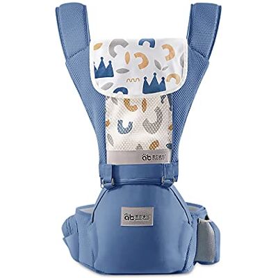 SONARIN Marsupio Neonati Ergonomico con Sedile,Puro Cotone Portantina Leggero e Traspirante per Bambini da 0-36 Mesi,Approvato da Standard di Sicurezza,Multiposizione,Fino a 30 KG(Blu) SONARIN Marsupio Neonati Ergonomico con Sedile,Puro Cotone Portantina Leggero e Traspirante per Bambini da 0-36 Mesi,Approvato da Standard di Sicurezza,Multiposizione,Fino a 30 KG(Blu)