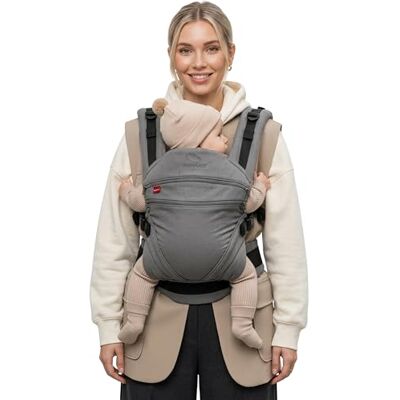 Manduca Marsupio XT, seduta regolabile, adatto dalla nascita, realizzato in cotone biologico con 3 posizioni di trasporto, grigio melange Manduca Marsupio XT, seduta regolabile, adatto dalla nascita, realizzato in cotone biologico con 3 posizioni di trasporto, grigio melange