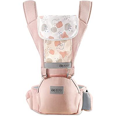 SONARIN Marsupio Neonati Ergonomico con Sedile,Puro Cotone Portantina Leggero e Traspirante per Bambini da 0-36 Mesi,Approvato da Standard di Sicurezza,Multiposizione,Fino a 30 KG(Rosa) SONARIN Marsupio Neonati Ergonomico con Sedile,Puro Cotone Portantina Leggero e Traspirante per Bambini da 0-36 Mesi,Approvato da Standard di Sicurezza,Multiposizione,Fino a 30 KG(Rosa)