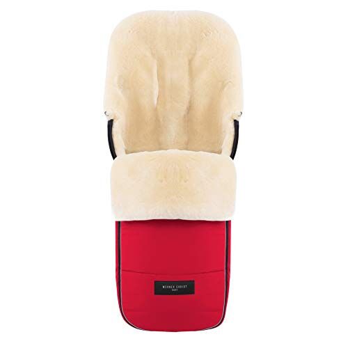 CHRIST WERNER  BABY Sacco in pelliccia di agnello FLIMS sacco morbido per passeggino, realizzato in pelliccia medicale universale, in rosso