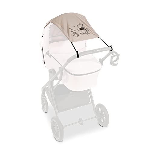 Hauck Tendina Parasole Universale con Protezione UV 50+ Tenda Parasole Bambini Regolabile e Flessibile a Vari Usi, Pieghevole e Resistente Parasole Passeggino e Navicella Beige, Winnie The Pooh