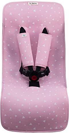 JYOKO KIDS Cuscino Passeggino Universale + Protezione per Cintura di Sicurezza, Materassino Universale per Carrozina Realizzato in Tessuto di Cotone + Schiuma e Tecnico Traspirante (Pink Sparkles)