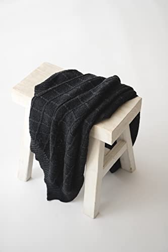 Kaiser Wool – Coperta per neonati in 100% lana merino, traspirante, per neonati, per l'estate, neonati, coperta per il passeggino, coperta per l'ovetto, colore nero