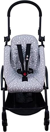 JYOKO KIDS Fodera imbottita per passeggino compatibile con YoYo Babyzen, 100% Cotone (White Star)