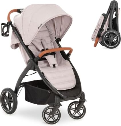 Hauck Passeggino Up Town Passeggino Compatto fino a 25 kg, Chiusura a 1 Mano, Manubrio Regolabile, Reclinabile Passeggino Leggero Beige