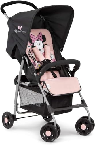 Hauck Passeggino Sport Passeggino Leggero 5.9 kg Passeggino Compatto, Pieghevole e Piccolo Reclinabile, Cappotta Parasole e Grande Cesto Portaoggetti Rosa Minnie