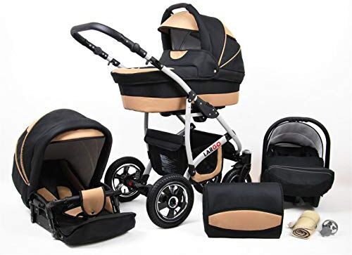 SaintBaby Passeggino Trio 3in1 2in1 Isofix Ovetto Compatto New L-Go by  nero & beige 2in1 Senza Ovetto