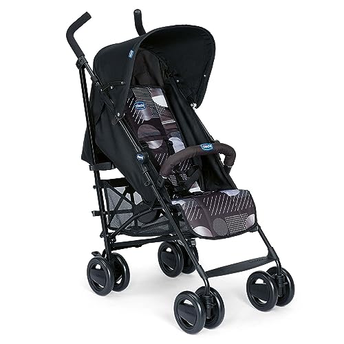 Chicco London Up Passeggino Leggero Pieghevole da 0 Mesi a 15 kg (portata max 18 kg), Passeggino Reclinabile e Compatto con Manicotto Paracolpi, Posizione Nanna, Chiusura a Ombrello, Nero