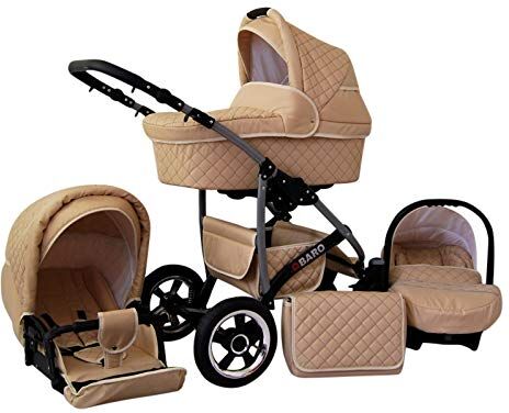 SaintBaby Passeggino Trio 3in1 2in1 Isofix Ovetto Compatto Q-Step by  crema 3in1 con Ovetto