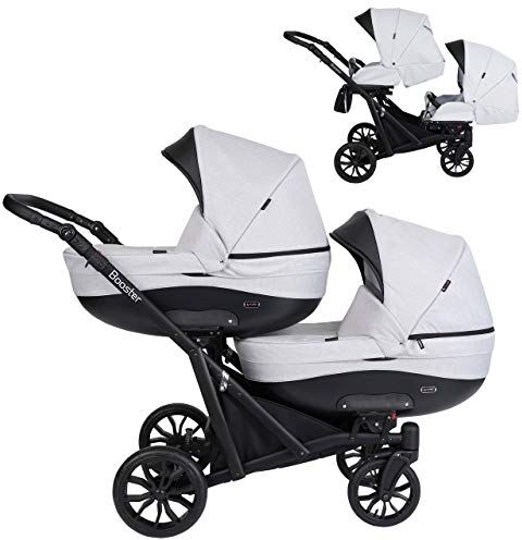 Kunert Un passeggino gemellare 2 in 1 navicella carrozzina accessoti  Booster 2in1 passeggini (grigio, 2in1)