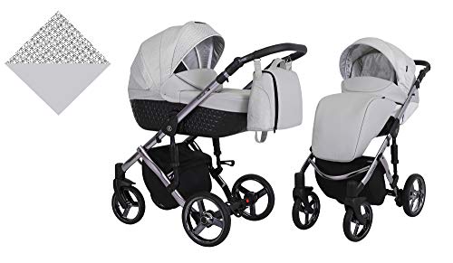 Kunert Passeggino per bambini 2 in 1 navicella carrozzina accessoti  Tiaro Premium 2in1 passeggini (grigio + telaio in grafite, 2in1)