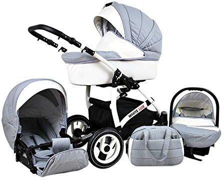 SaintBaby Passeggino Trio 3in1 2in1 Isofix Ovetto Compatto Storm-White by  Silver 3in1 con Ovetto