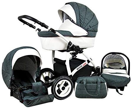 SaintBaby Passeggino Trio 3in1 2in1 Isofix Ovetto Compatto Storm-White by  Dark Grey 2in1 Senza Ovetto