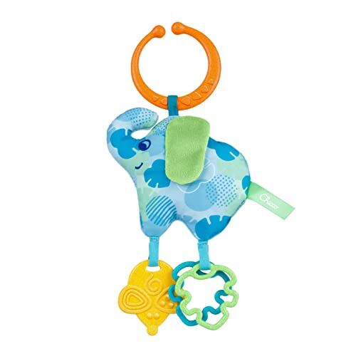 Chicco Gioco da Passeggio Elefante Eco+, Morbido Peluche, Poliestere e Plastica Riciclata, Anello Universale per Passeggini e Carrozzine, Lavabile in Superficie, Leggero, Attività Manuali, 0 mesi +