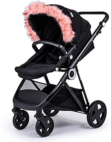 For-your-Little-One Cappuccio in pelliccia, compatibile con passeggino, colore: rosa