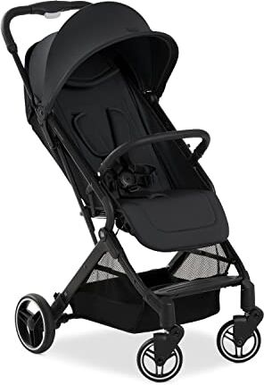 Hauck Passeggino da Viaggio Travel N Care Plus Passeggino Leggero 25 kg Portata, Maneggevole, Reclinabile e Pieghevole Ruote Grandi Posteriori con Sospensioni, Protezione UV 50+ Nero