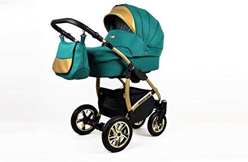 SaintBaby Passeggino Trio 3in1 2in1 Isofix Ovetto Compatto Gold-Deluxe by  Ocean Green 2in1 Senza Ovetto