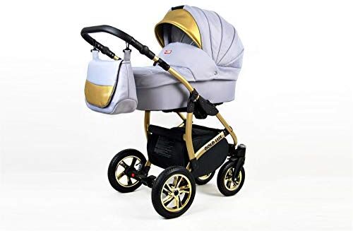 SaintBaby Passeggino Trio 3in1 2in1 Isofix Ovetto Compatto Gold-Deluxe by  Silver 3in1 con Ovetto