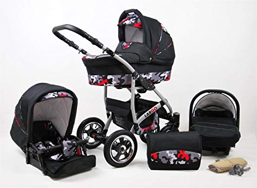 SaintBaby Passeggino Trio 3in1 2in1 Isofix Ovetto Compatto New L-Go by  Black Army 3in1 con Ovetto