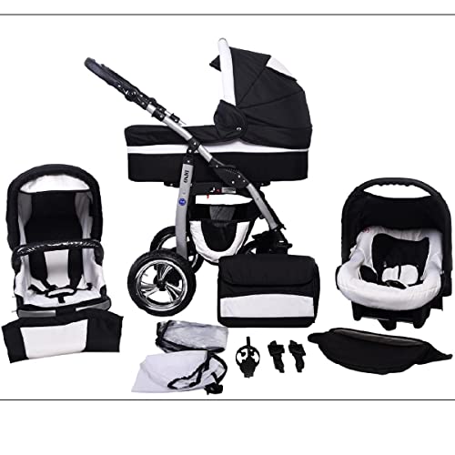 SaintBaby Passeggino Trio 3in1 2in1 Isofix Ovetto Compatto D-Deluxe by  nero & bianco 3in1 con Ovetto