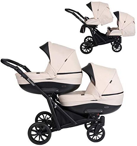 Kunert Un passeggino gemellare 2 in 1 navicella carrozzina accessoti  Booster 2in1 passeggini (crem, 2in1)