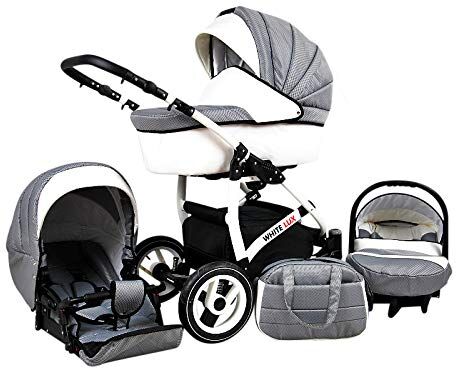 SaintBaby Passeggino Trio 3in1 2in1 Isofix Ovetto Compatto Storm-White by  Carbon 2in1 Senza Ovetto