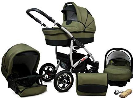 SaintBaby Passeggino Trio 3in1 2in1 Isofix Ovetto Compatto New-L-GO 2 by  Olive Black 3in1 con Ovetto