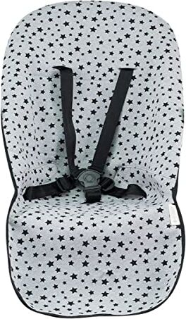 JYOKO KIDS Materassino per passeggino compatibile con Bugaboo Cameleon 2 in cotone 100% (Black Star)