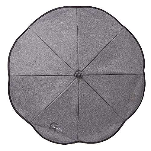 Gesslein Ombrellone design 703 con supporto universale per passeggino, 70 cm di diametro, pieghevole, regolabile in 3 posizioni, per tubi rotondi e ovali, grigio mélange