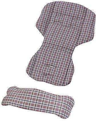 Gesslein Loop Set 318 Cuscino reversibile per passeggino, per estate e inverno, universale, Tencel traspirante e scudo per il trasporto C1/C2/Trend  Karo nero/rosso