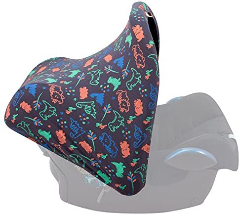 JYOKO Kids Capuccio Universale per Ovetto Compatibile con Maxi Cosi Gruppo 0, Capottina per Seggiolino Auto e Passeggino, Adatto per la maggior parte delle Marche (HAPPY DINO)