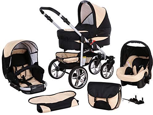 SaintBaby Passeggino Trio 3in1 2in1 Isofix Ovetto Compatto X-Car by  nero & crema 3in1 con Ovetto